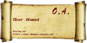 Ober Ahmed névjegykártya